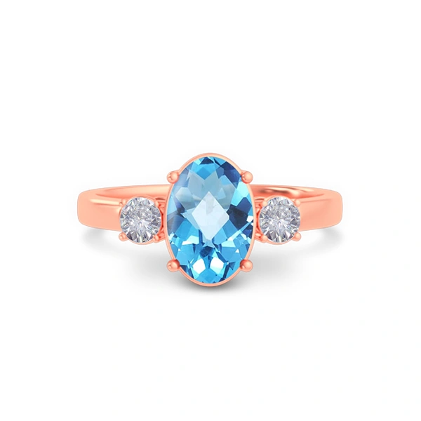Blue Topaz Rose Gold Ring