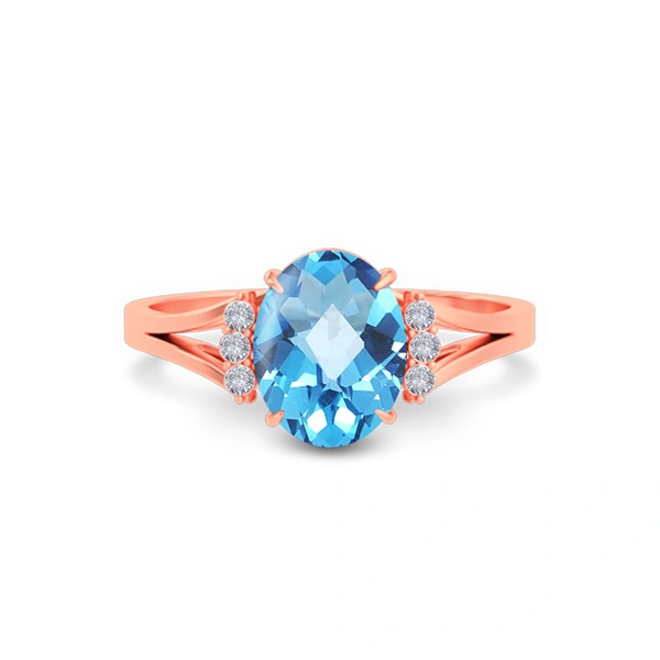 Blue Topaz Rose Gold Ring