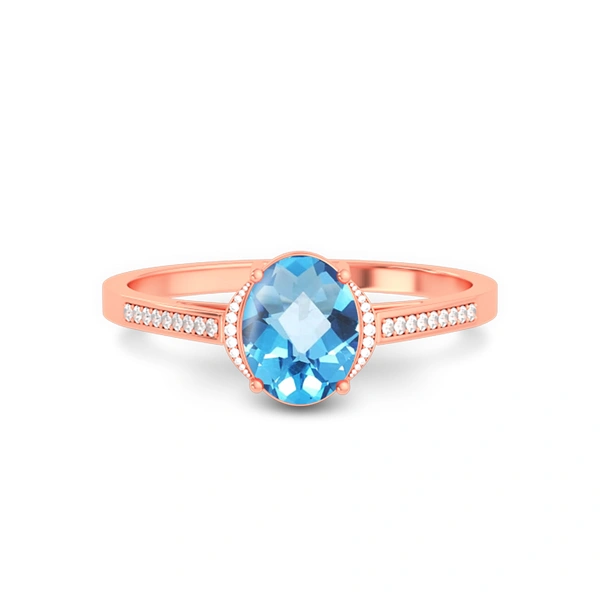 Blue Topaz Rose Gold Ring
