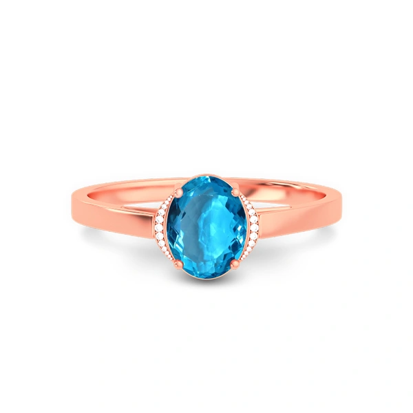 Blue Topaz Rose Gold Ring