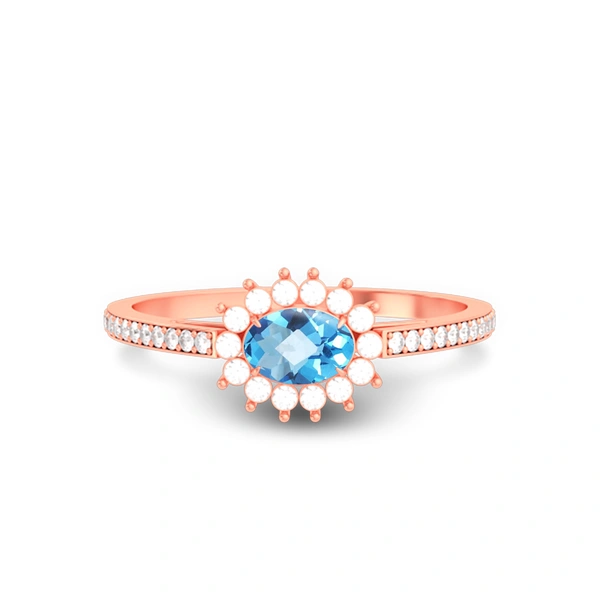 Blue Topaz Rose Gold Ring