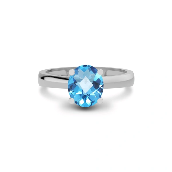 Blue Topaz Sterling Silver Ring