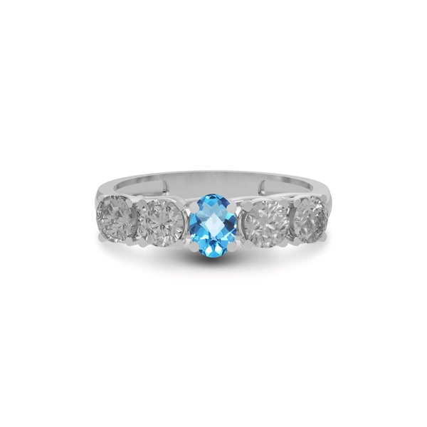 Blue Topaz Sterling Silver Ring