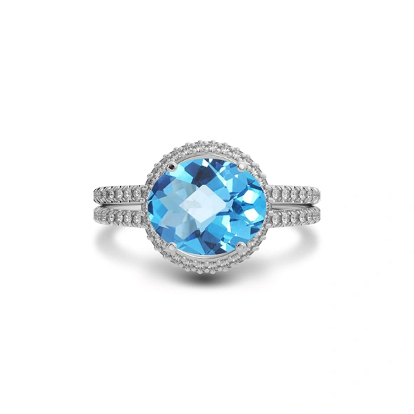Blue Topaz Sterling Silver Ring