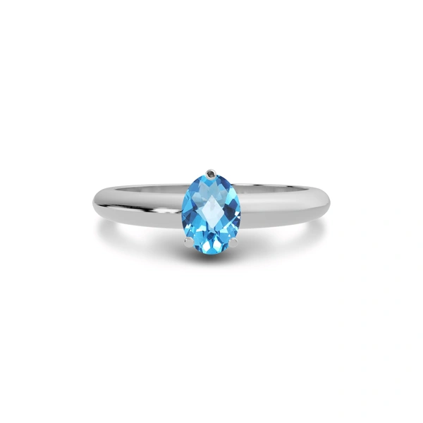 Blue Topaz Sterling Silver Ring