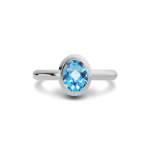 Blue Topaz Sterling Silver Ring