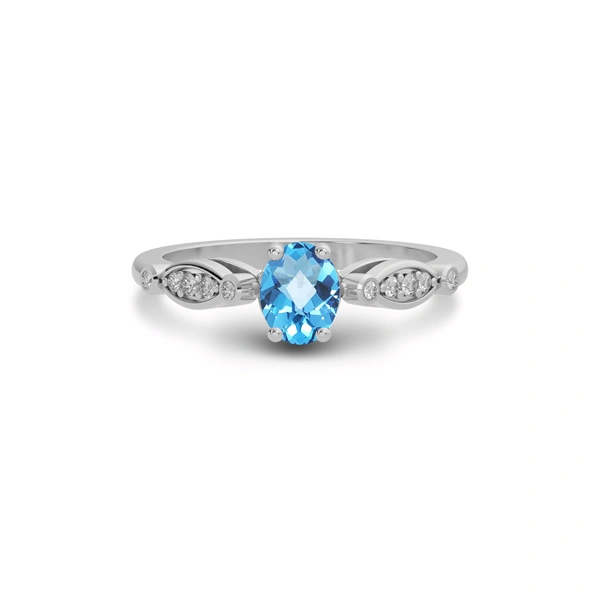 Blue Topaz Sterling Silver Ring