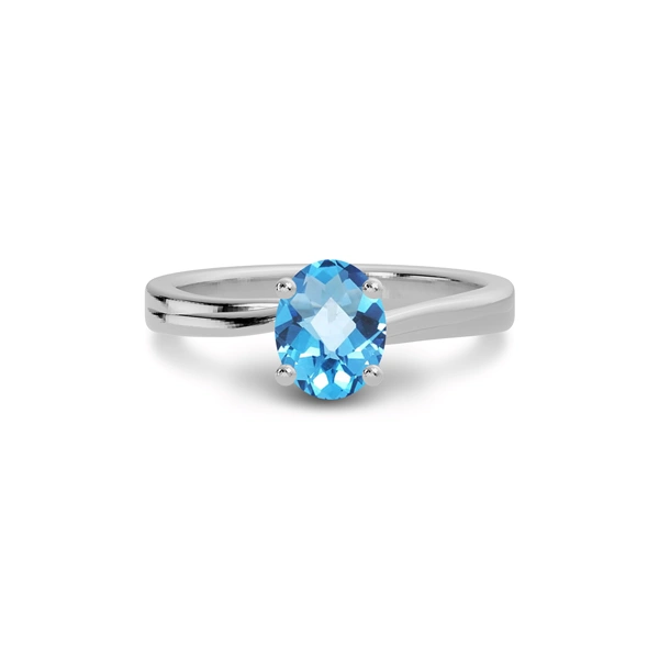 Blue Topaz Sterling Silver Ring