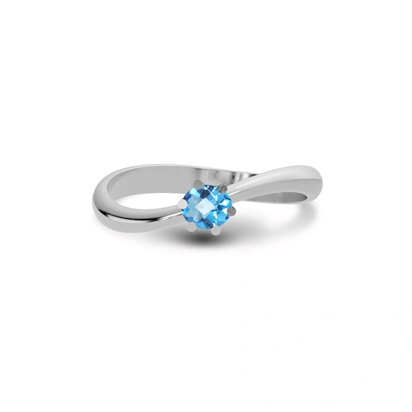 Blue Topaz Sterling Silver Ring