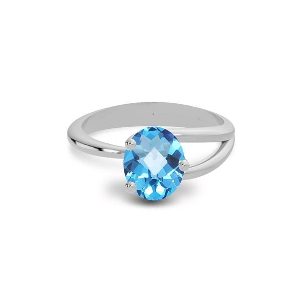 Blue Topaz Sterling Silver Ring