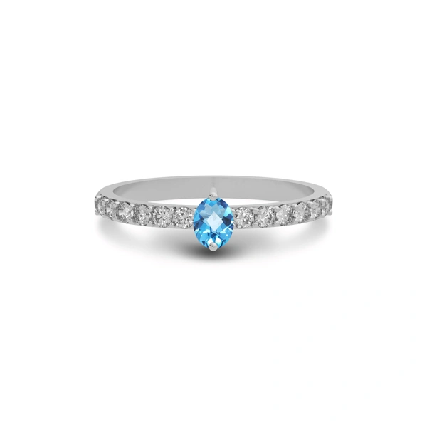 Blue Topaz Sterling Silver Ring