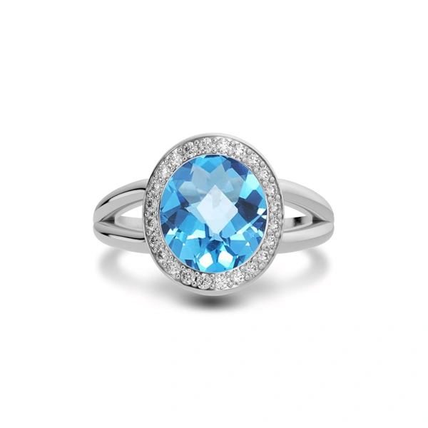 Blue Topaz Sterling Silver Ring
