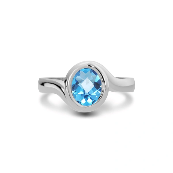 Blue Topaz Sterling Silver Ring