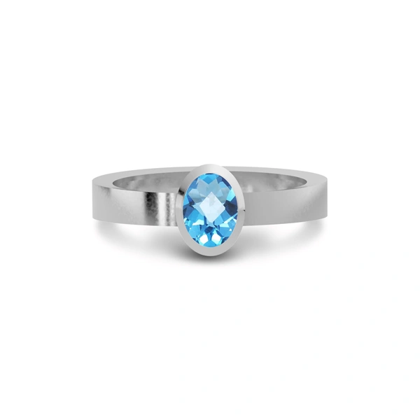 Blue Topaz Sterling Silver Ring