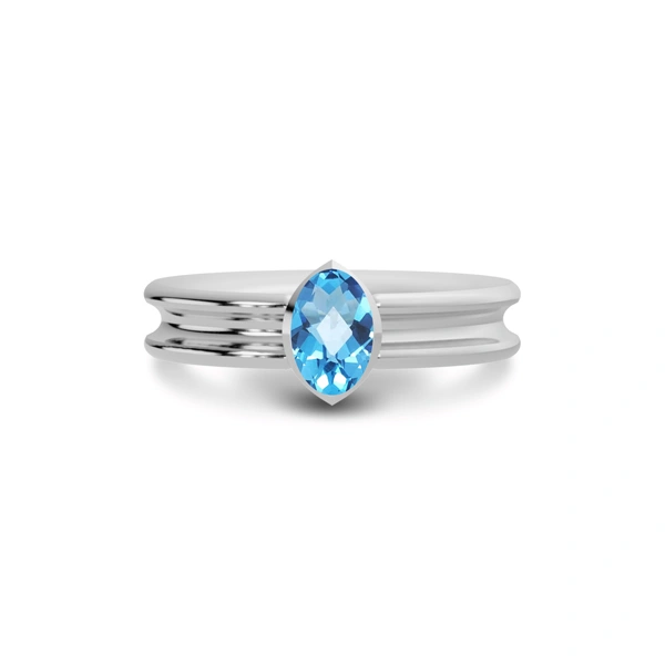 Blue Topaz Sterling Silver Ring
