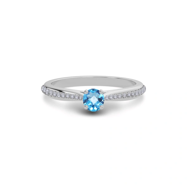 Blue Topaz Sterling Silver Ring
