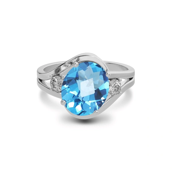 Blue Topaz Sterling Silver Ring