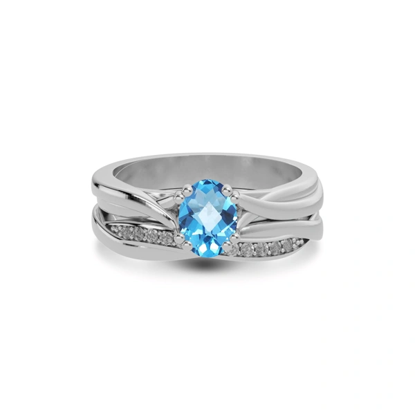 Blue Topaz Sterling Silver Ring