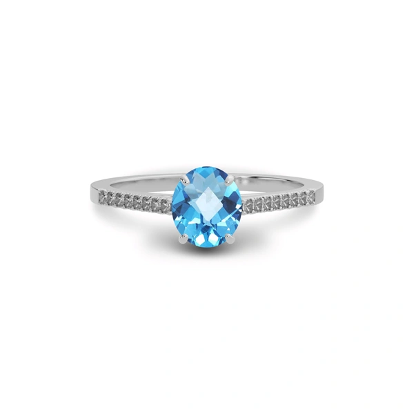 Blue Topaz Sterling Silver Ring