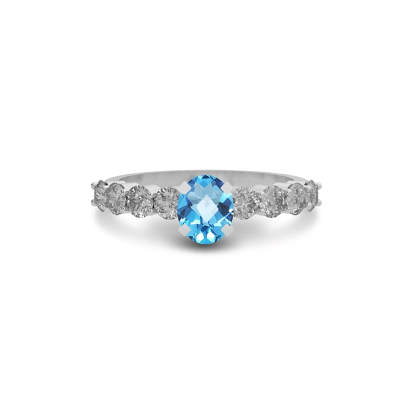 Blue Topaz Sterling Silver Ring