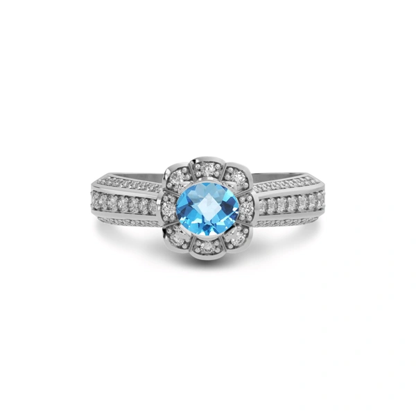 Blue Topaz Sterling Silver Ring
