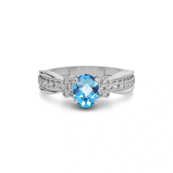 Blue Topaz Sterling Silver Ring