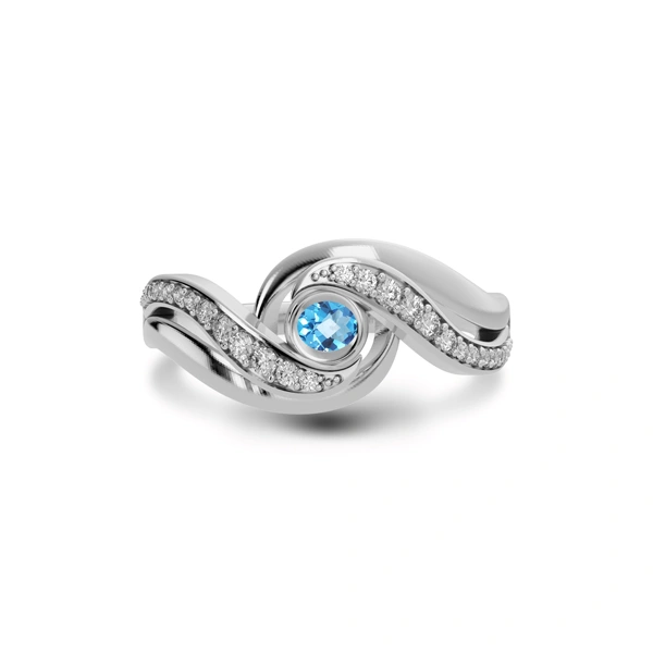 Blue Topaz Sterling Silver Ring