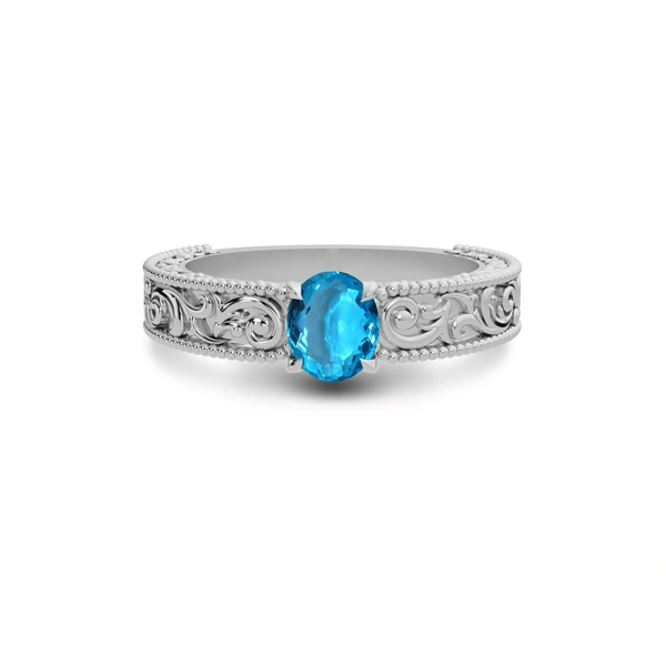 Blue Topaz Sterling Silver Ring