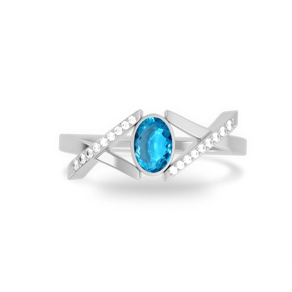 Blue Topaz Sterling Silver Ring