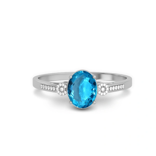 Blue Topaz Sterling Silver Ring