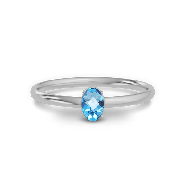 Blue Topaz Sterling Silver Ring