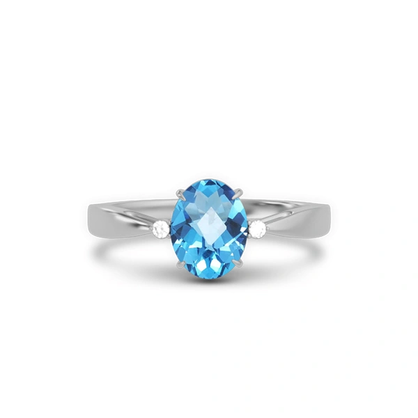 Blue Topaz Sterling Silver Ring