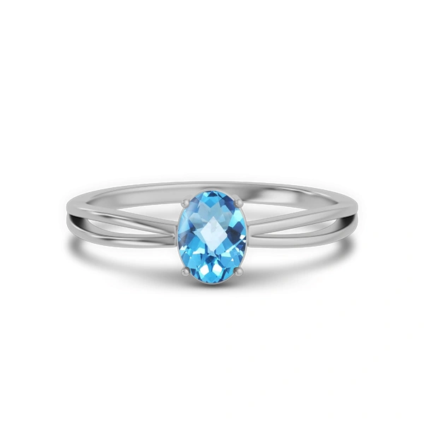 Blue Topaz Sterling Silver Ring