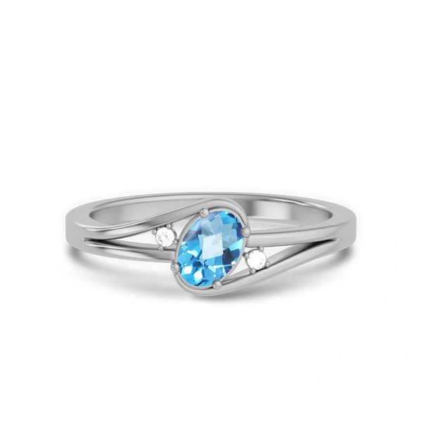 Blue Topaz Sterling Silver Ring