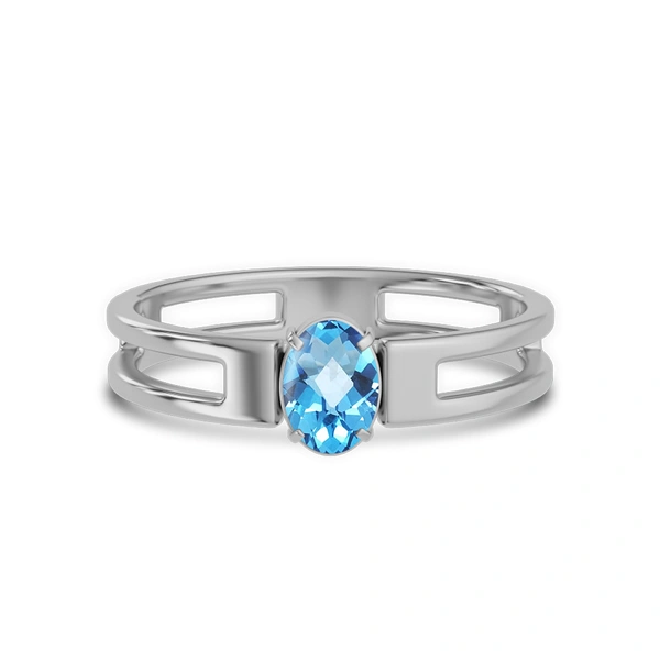 Blue Topaz Sterling Silver Ring