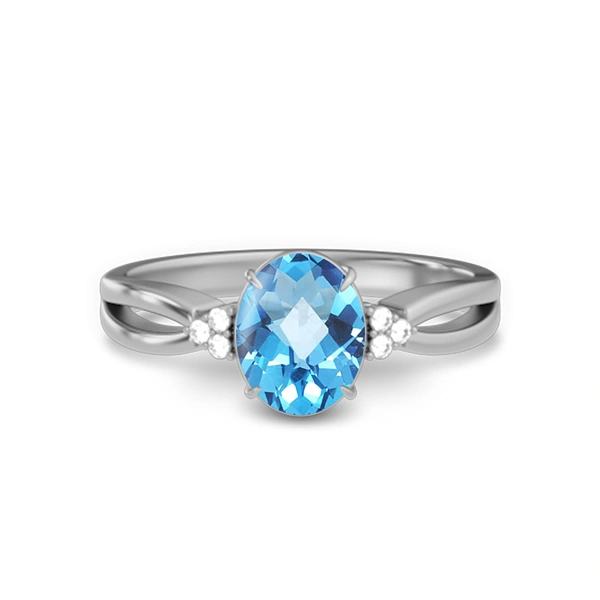 Blue Topaz Sterling Silver Ring