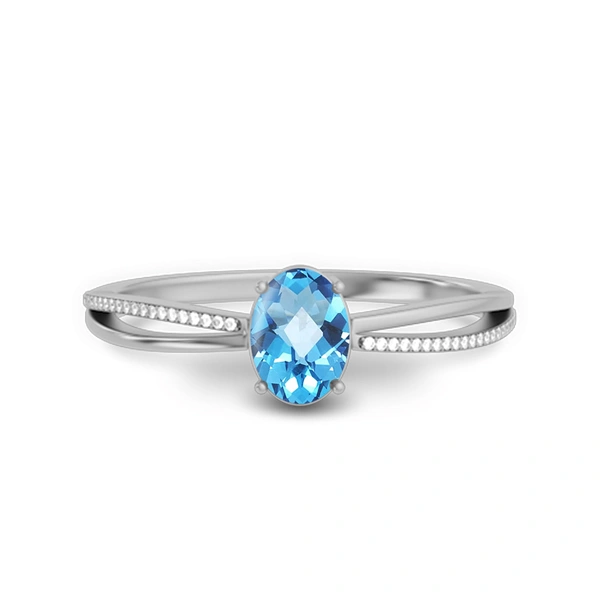 Blue Topaz Sterling Silver Ring