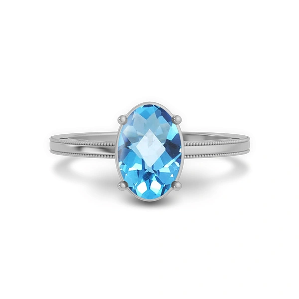 Blue Topaz Sterling Silver Ring