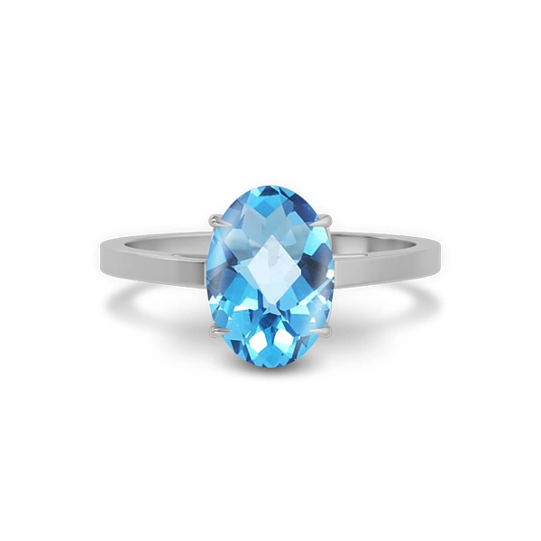 Blue Topaz Sterling Silver Ring