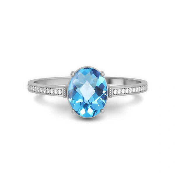 Blue Topaz Sterling Silver Ring