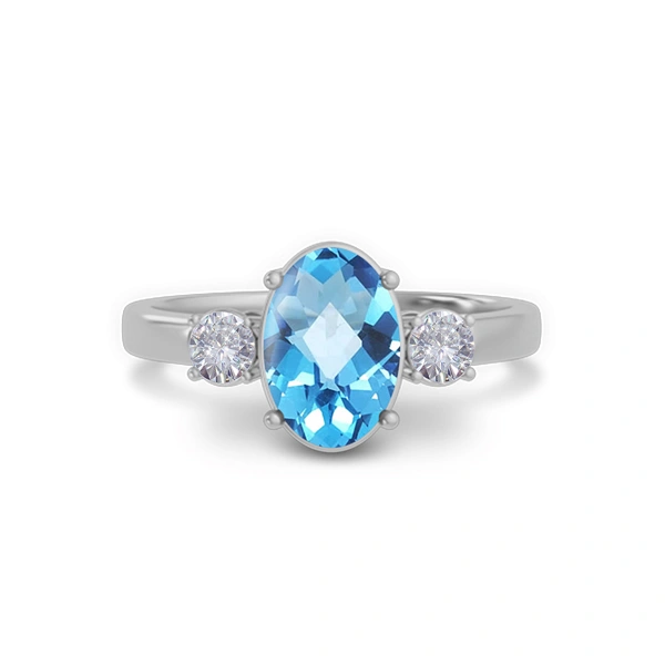 Blue Topaz Sterling Silver Ring