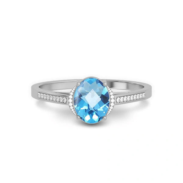 Blue Topaz Sterling Silver Ring