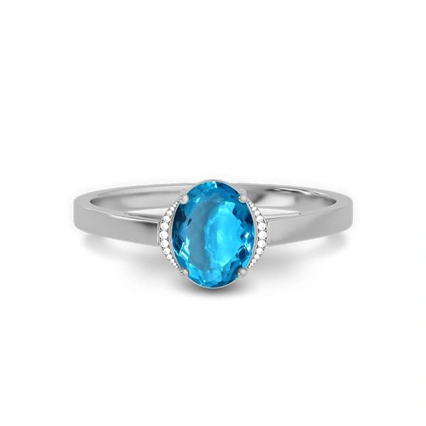 Blue Topaz Sterling Silver Ring