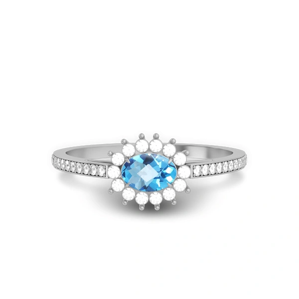 Blue Topaz Sterling Silver Ring