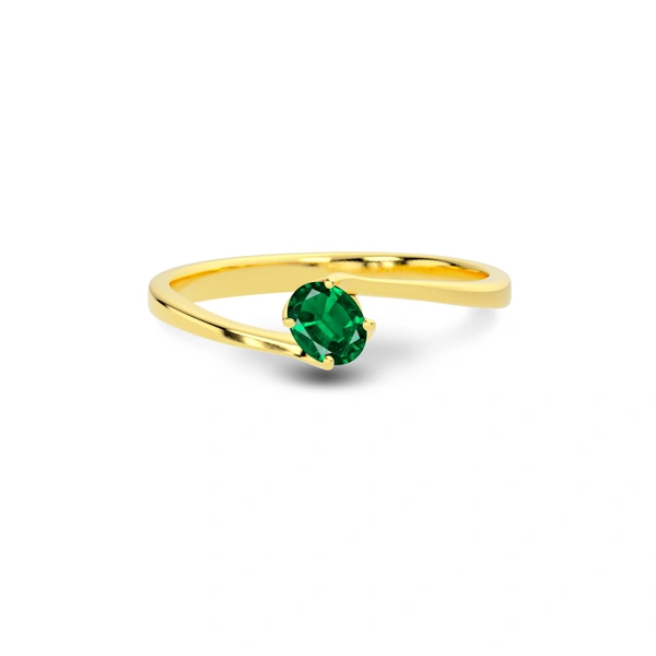 Emerald (Zambia) Gold Ring R8
