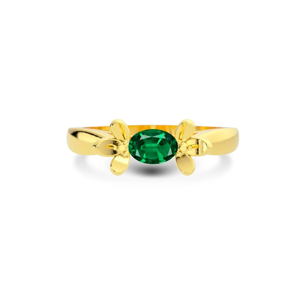 Emerald (Zambia) Gold Ring R12