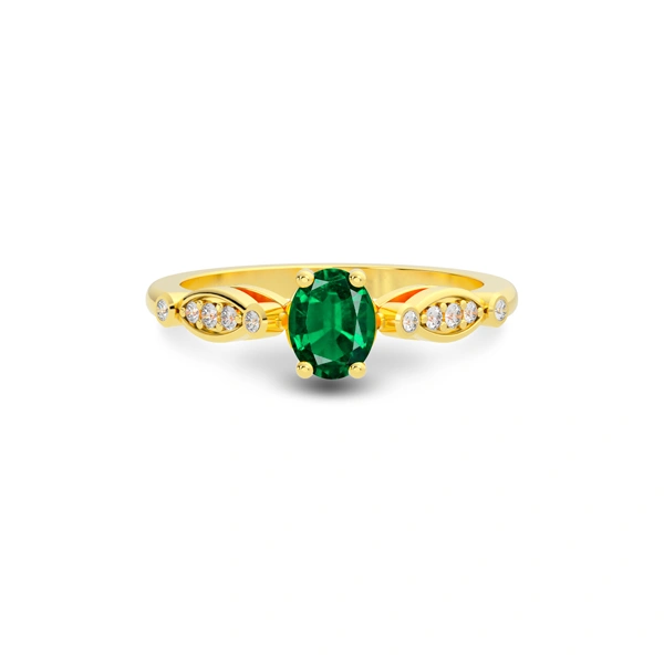 Emerald (Zambia) Gold Ring R15