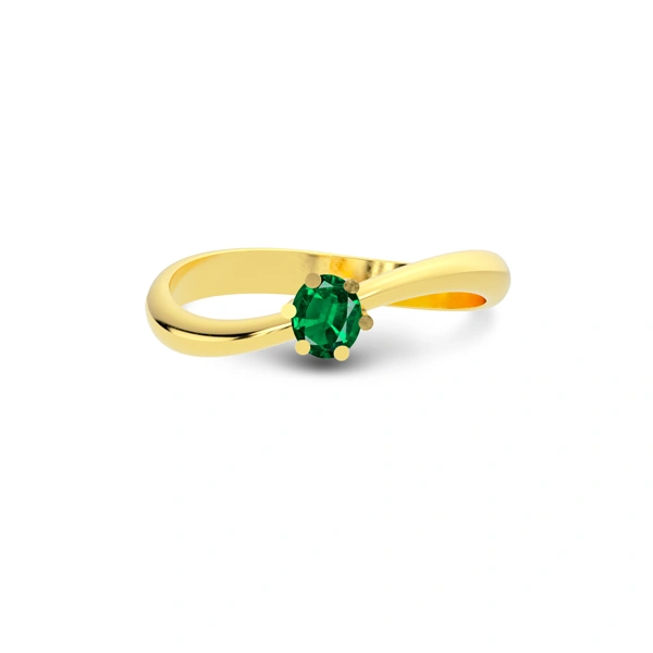 Emerald (Zambia) Gold Ring R17