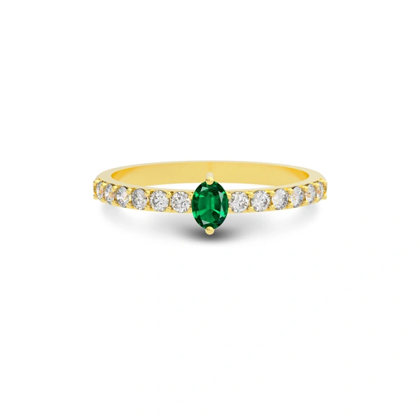 Emerald (Zambia) Gold Ring R20
