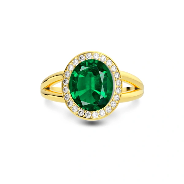 Emerald (Zambia) Gold Ring R21